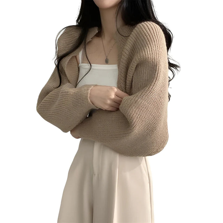 Model wearing Czarina Jacket Top – cropped layering stretch jacket top in mercerized cotton by Vespera The Label.