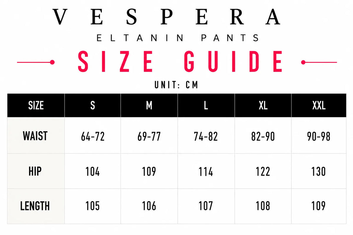 Vespera Eltanin Pants Size Guide