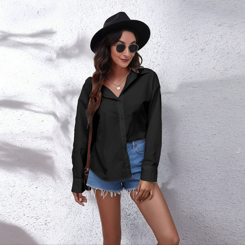 Model wearing Vespera Lumin Long Sleeve Top – bowknot chiffon long sleeve top for women with a backless design by Vespera The Label.