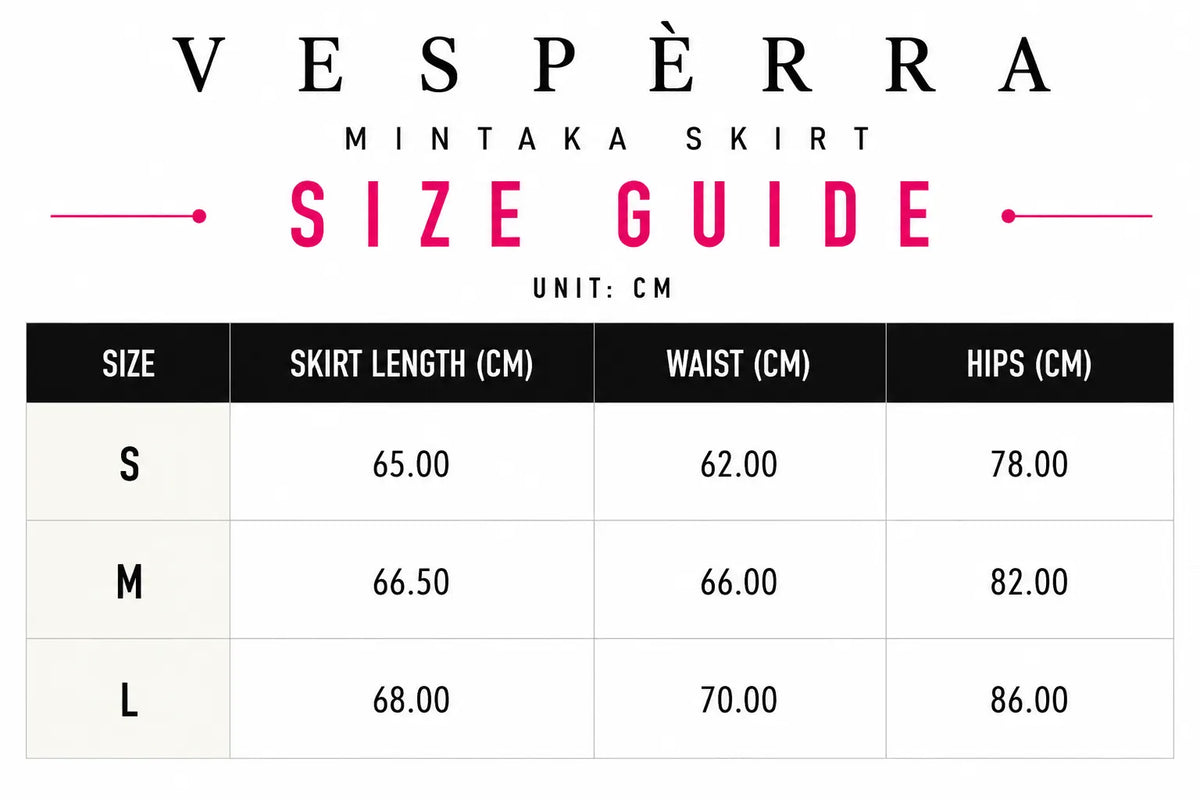 Vespera Mintaka Skirt Size Guide